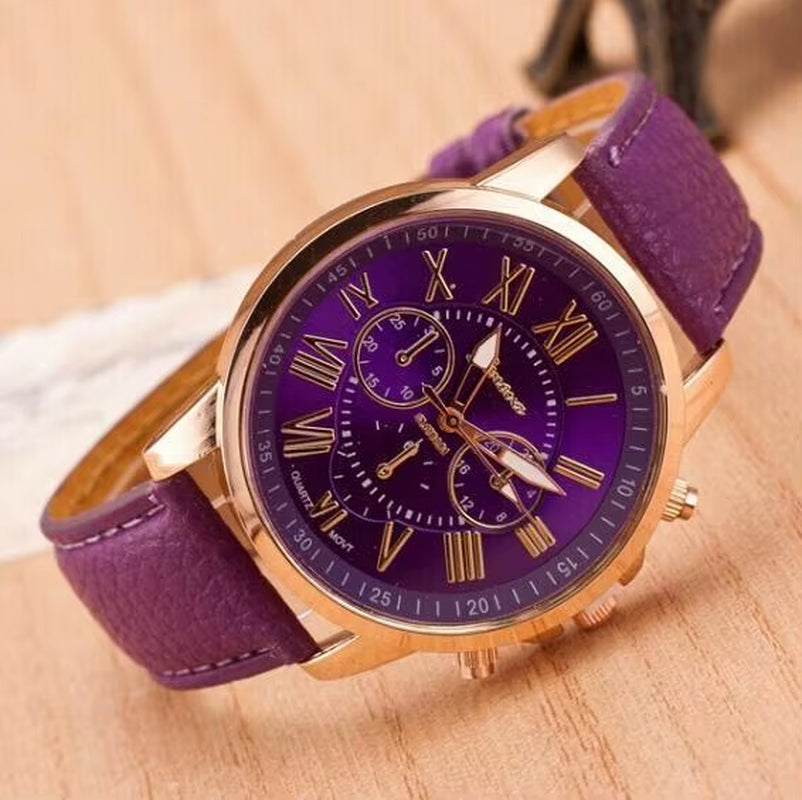 2020 Geneva Watches Women Sport Watches Leather Band Quartz Wristwatch Casual Ladies Watches Cheap Price Dropship Reloj Mujer