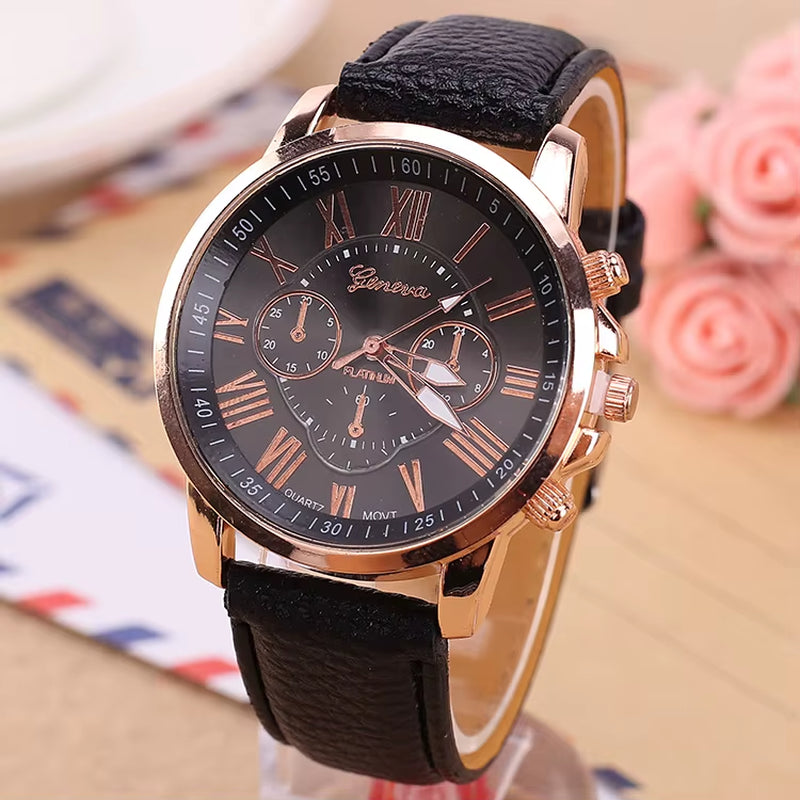 2020 Geneva Watches Women Sport Watches Leather Band Quartz Wristwatch Casual Ladies Watches Cheap Price Dropship Reloj Mujer
