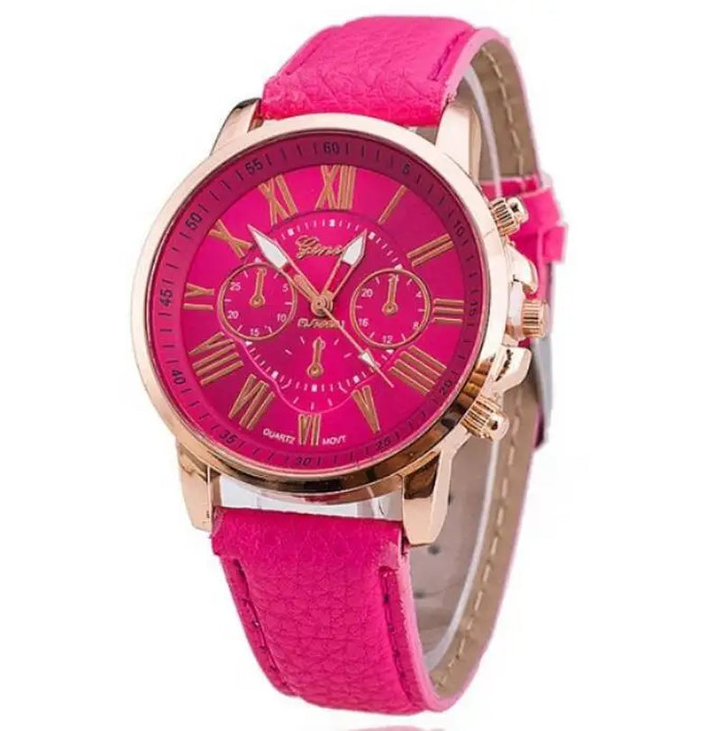 2020 Geneva Watches Women Sport Watches Leather Band Quartz Wristwatch Casual Ladies Watches Cheap Price Dropship Reloj Mujer